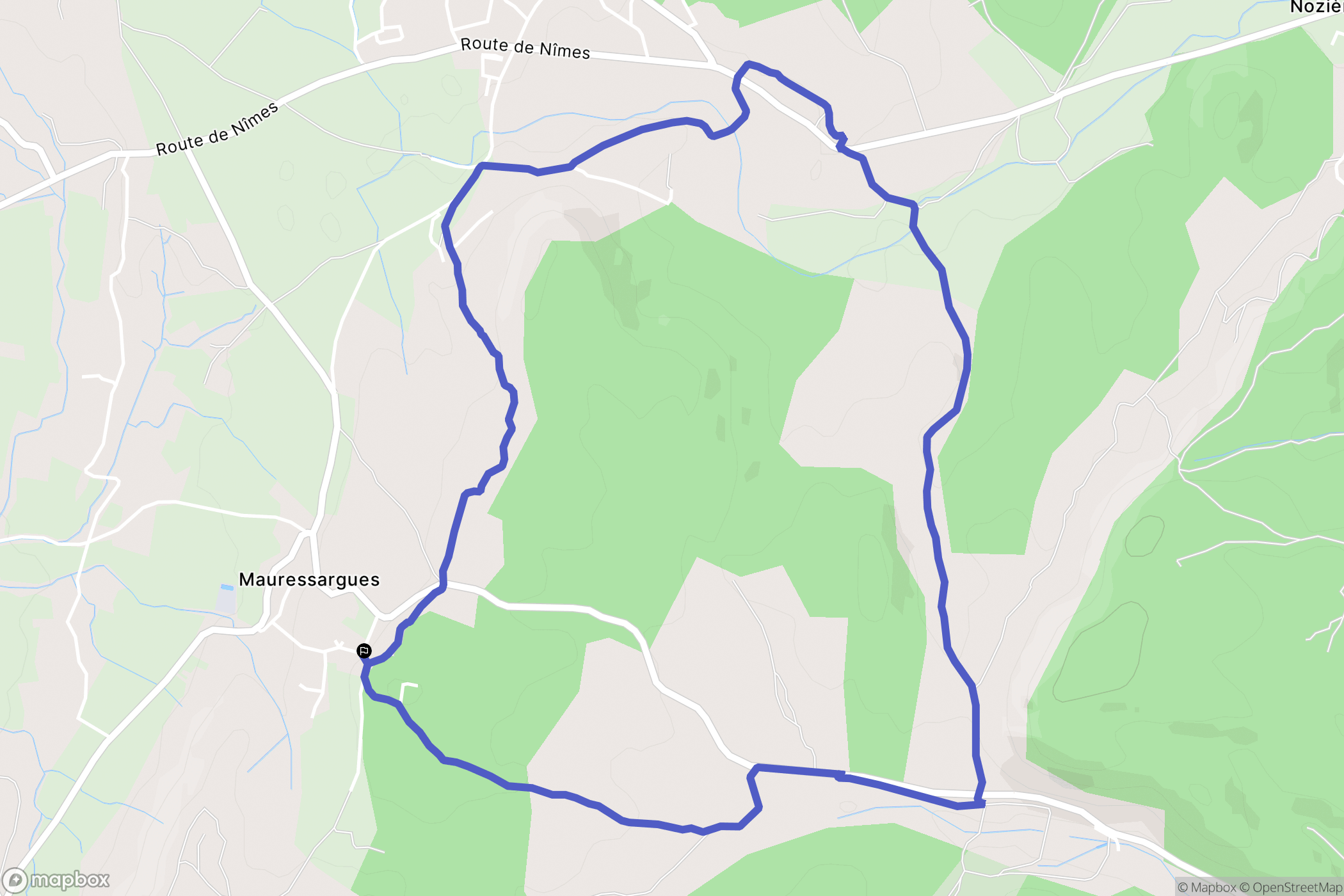 Mauressargues : carte du parcours de randonnée - France