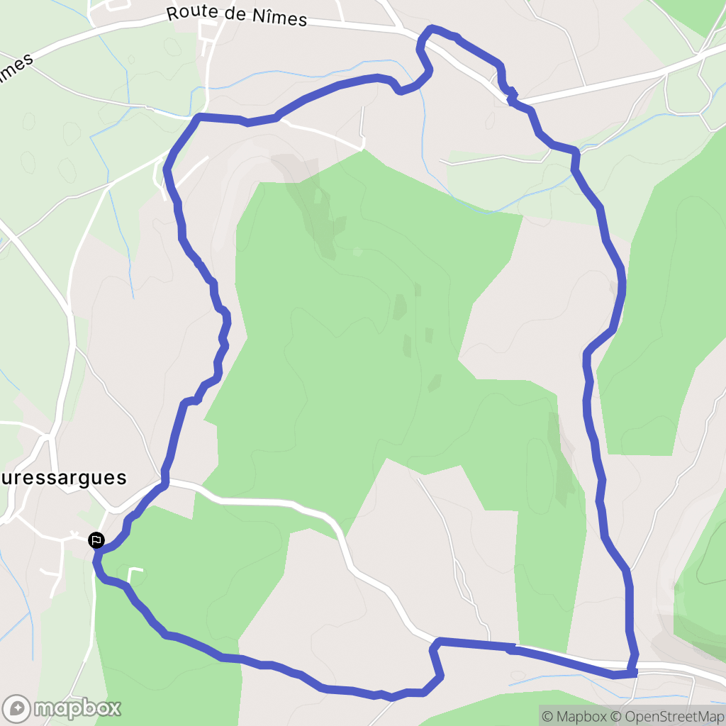 Mauressargues : carte du parcours de randonnée - France