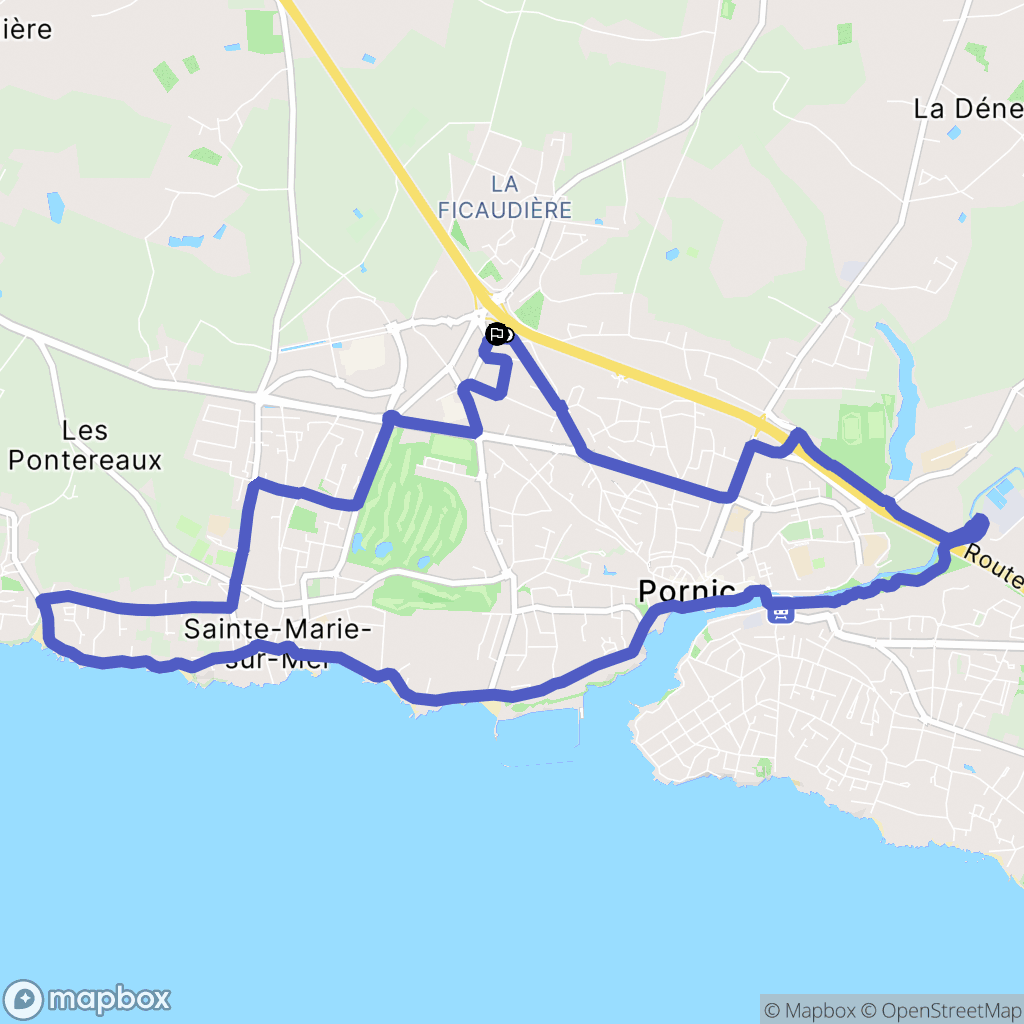 Pornic : carte du parcours de randonnée - France