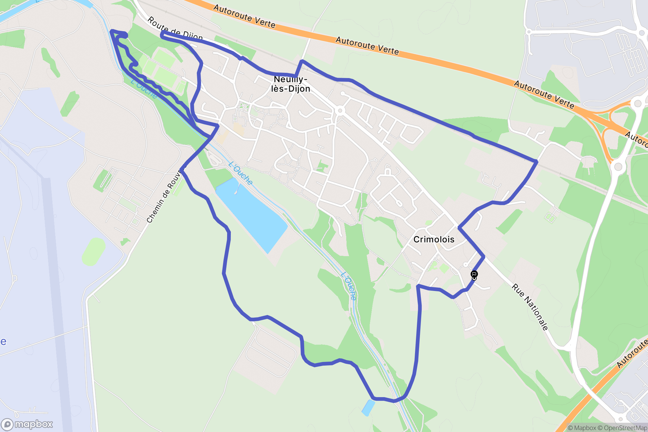 Neuilly-Crimolois : carte du parcours de randonnée - France