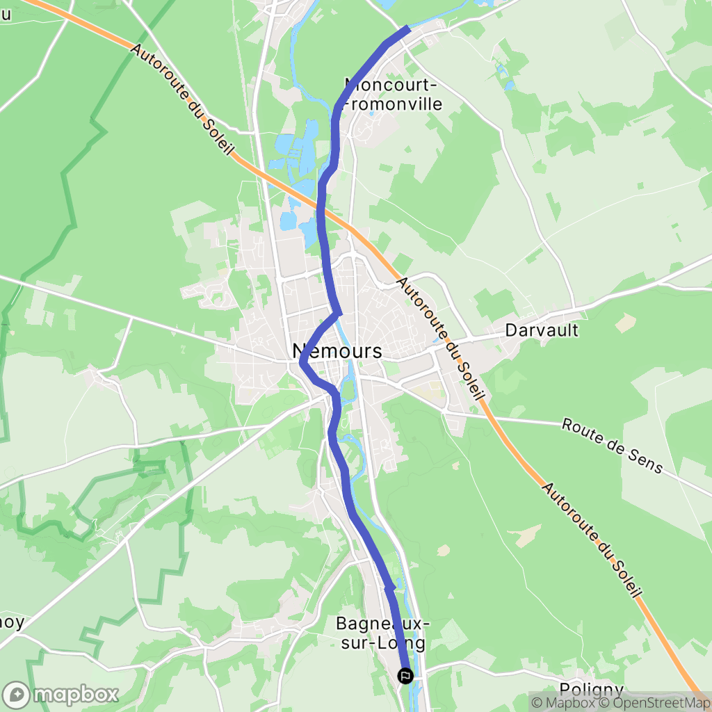 Bagneaux-sur-Loing : carte du parcours de randonnée - France