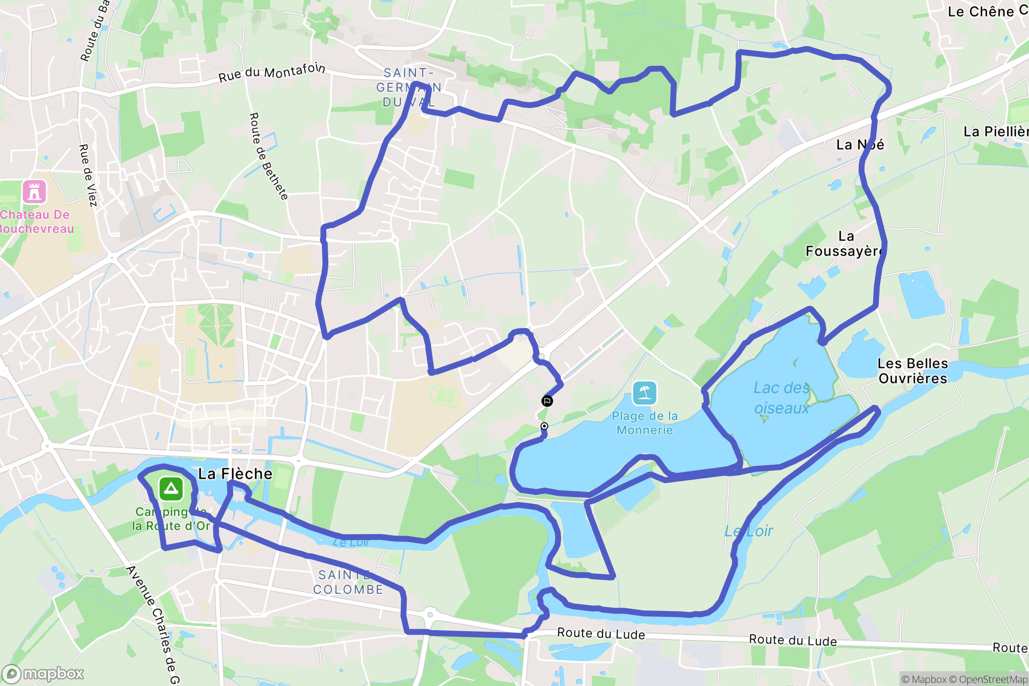 La Flèche : carte du parcours de randonnée - France