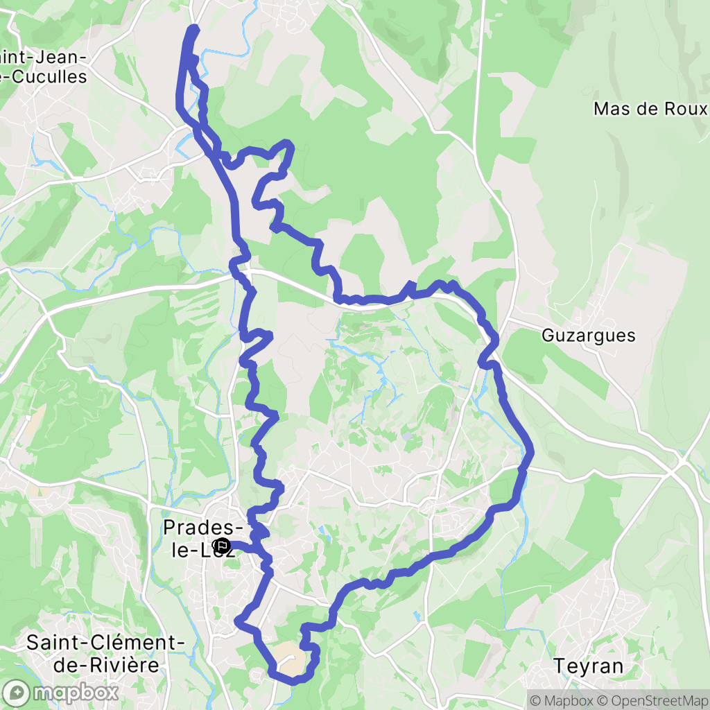 Prades-le-Lez : carte du parcours de randonnée - France