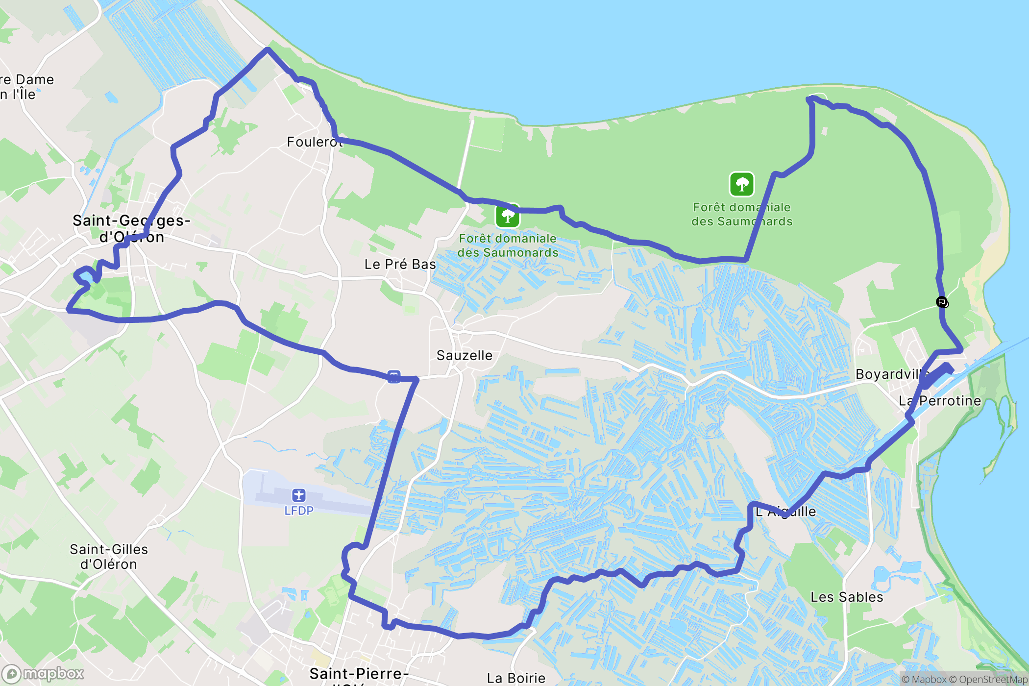 Saint-Georges-d'Oléron : carte du parcours de randonnée - France