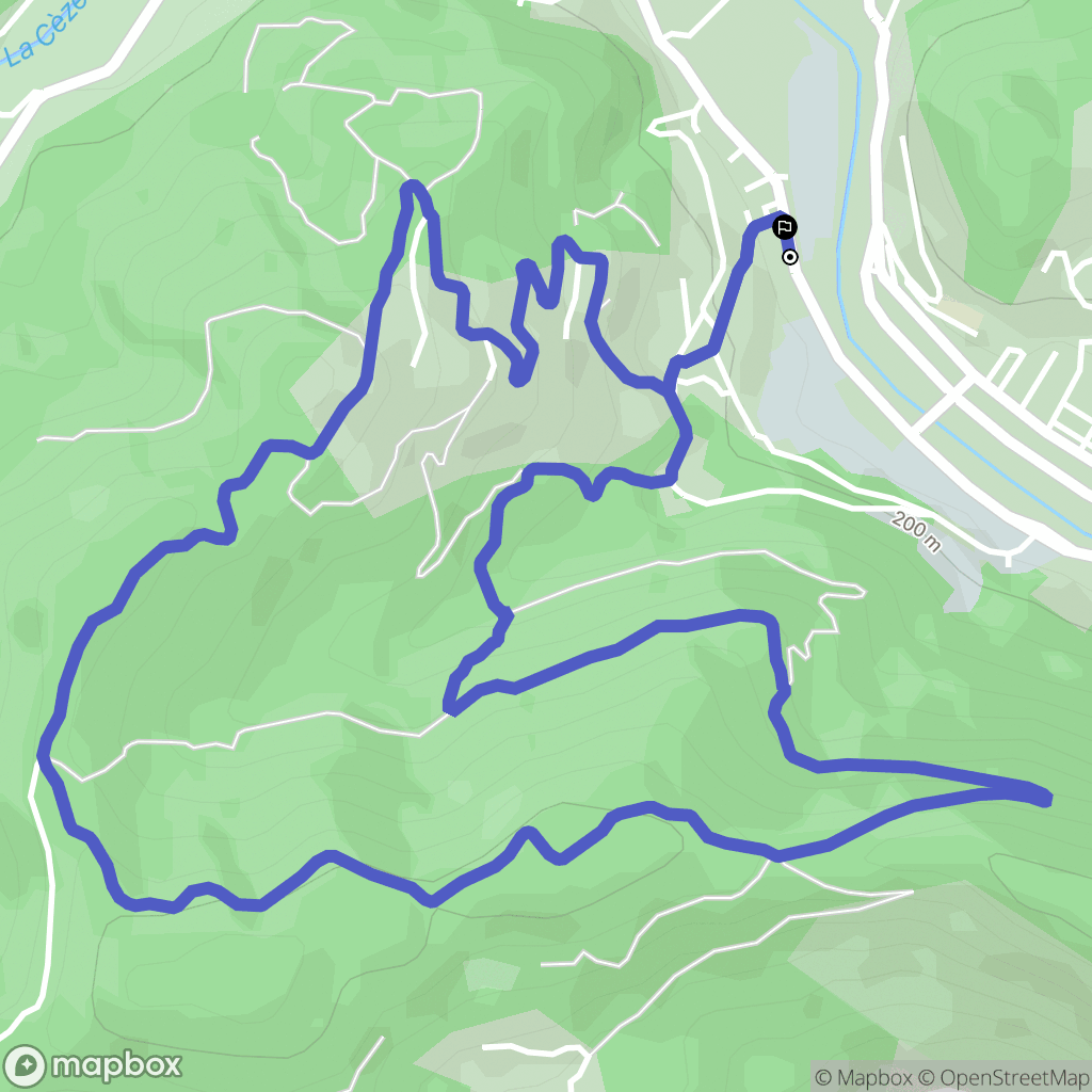 Bessèges : carte du parcours de randonnée - France
