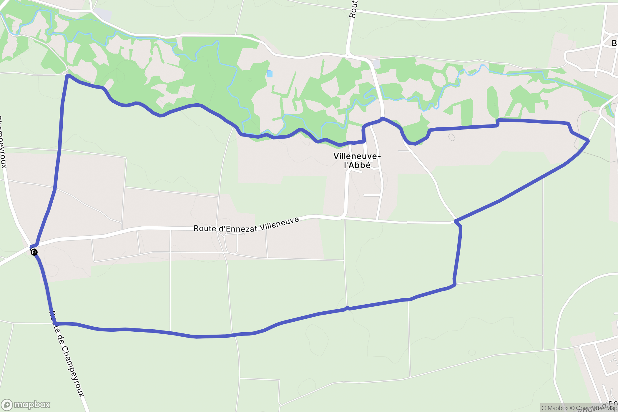 Ennezat : carte du parcours de randonnée - France