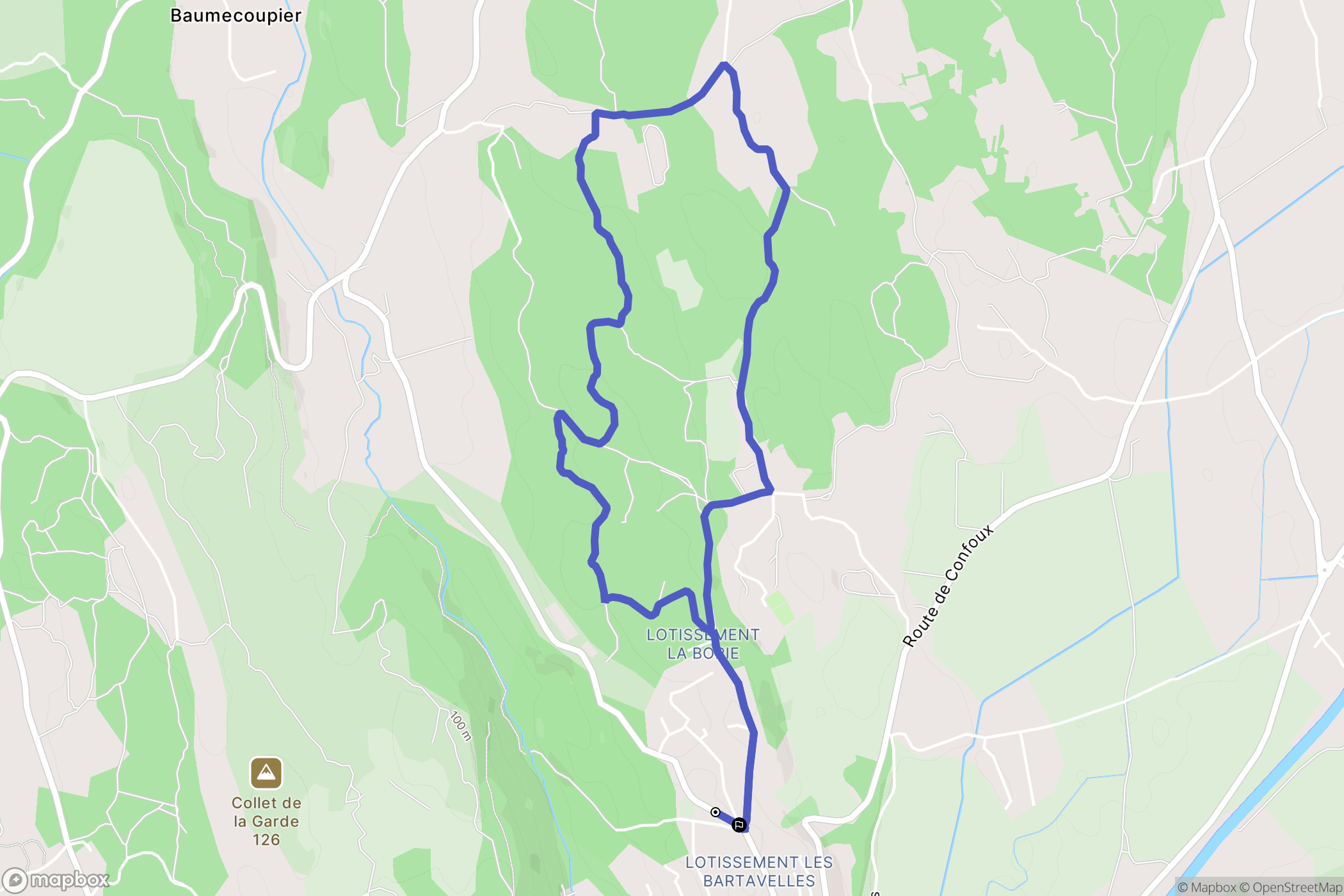 Cornillon-Confoux : carte du parcours de randonnée - France