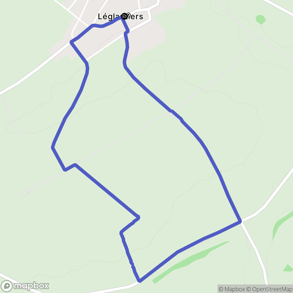Léglantiers : carte du parcours de randonnée - France