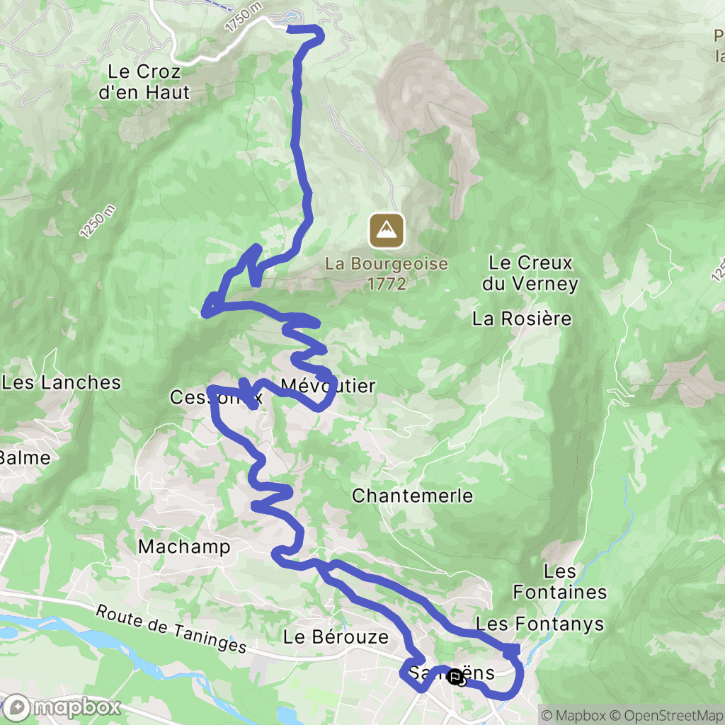 Samoëns : carte du parcours de randonnée - France