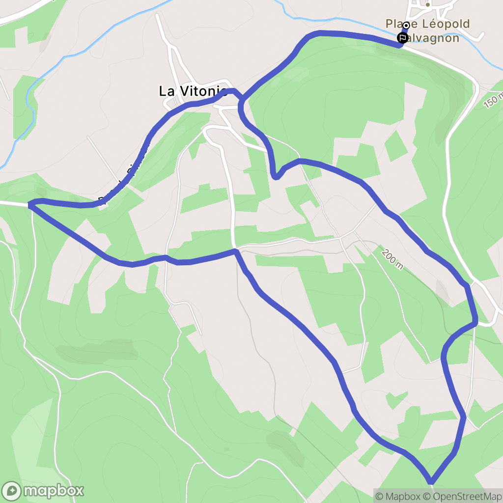 Saint-Pantaly-d'Excideuil : carte du parcours de randonnée - France
