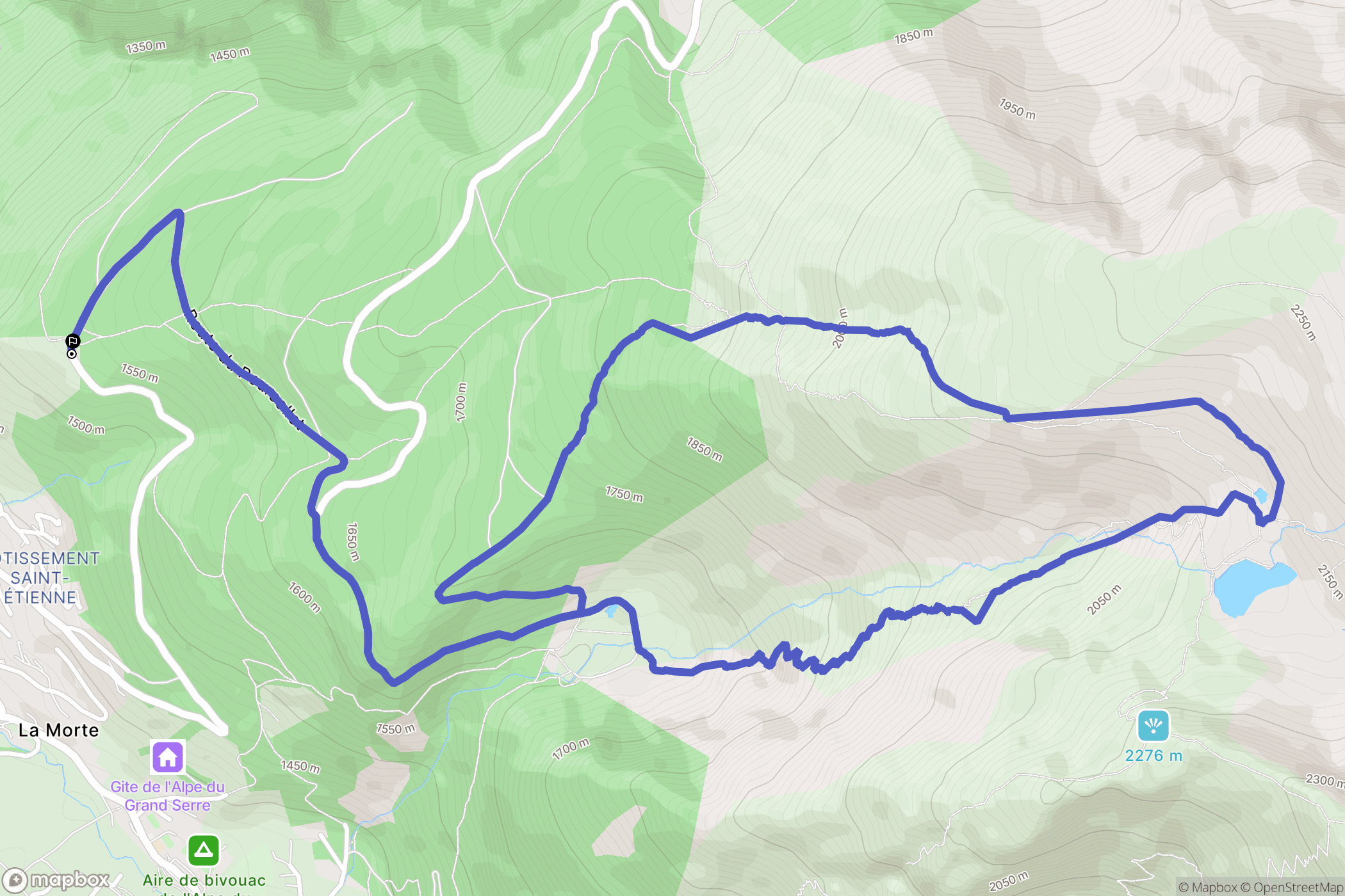 La Morte : carte du parcours de randonnée - France