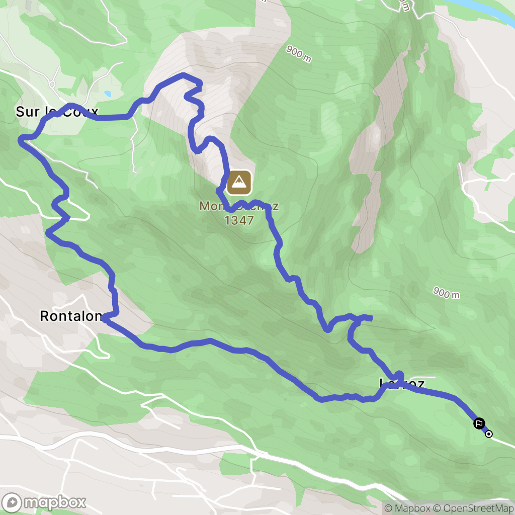 Châtillon-sur-Cluses : carte du parcours de randonnée - France