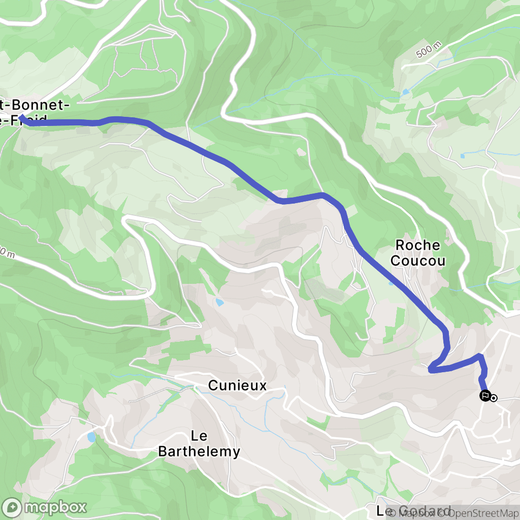Vaugneray : carte du parcours de randonnée - France