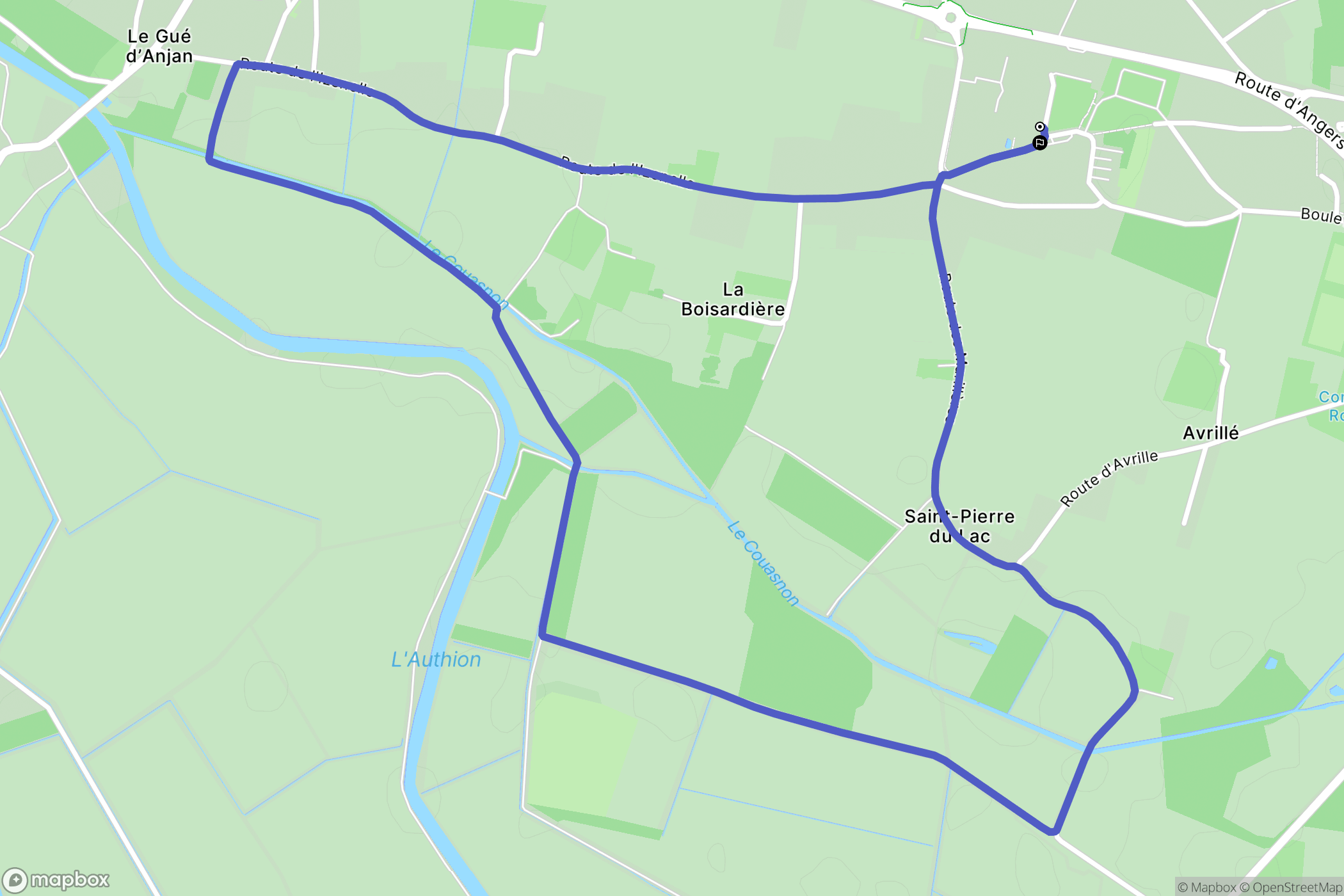 Beaufort-en-Anjou : carte du parcours de randonnée - France
