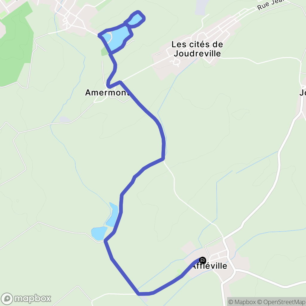 Affléville : carte du parcours de randonnée - France