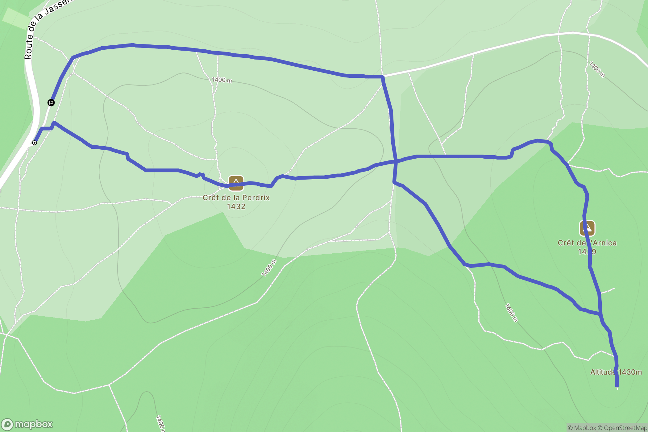 Graix : carte du parcours de randonnée - France