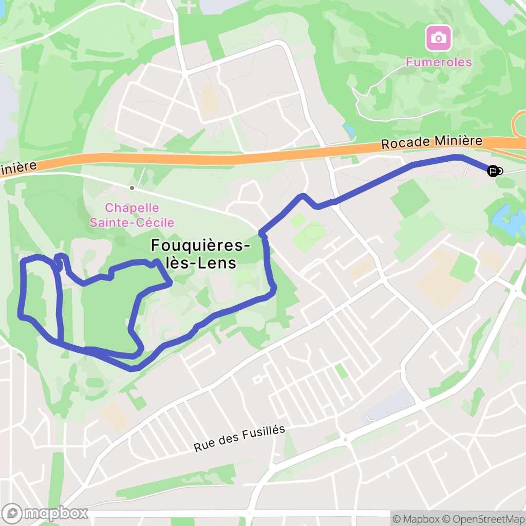 Fouquières-lès-Lens : carte du parcours de randonnée - France