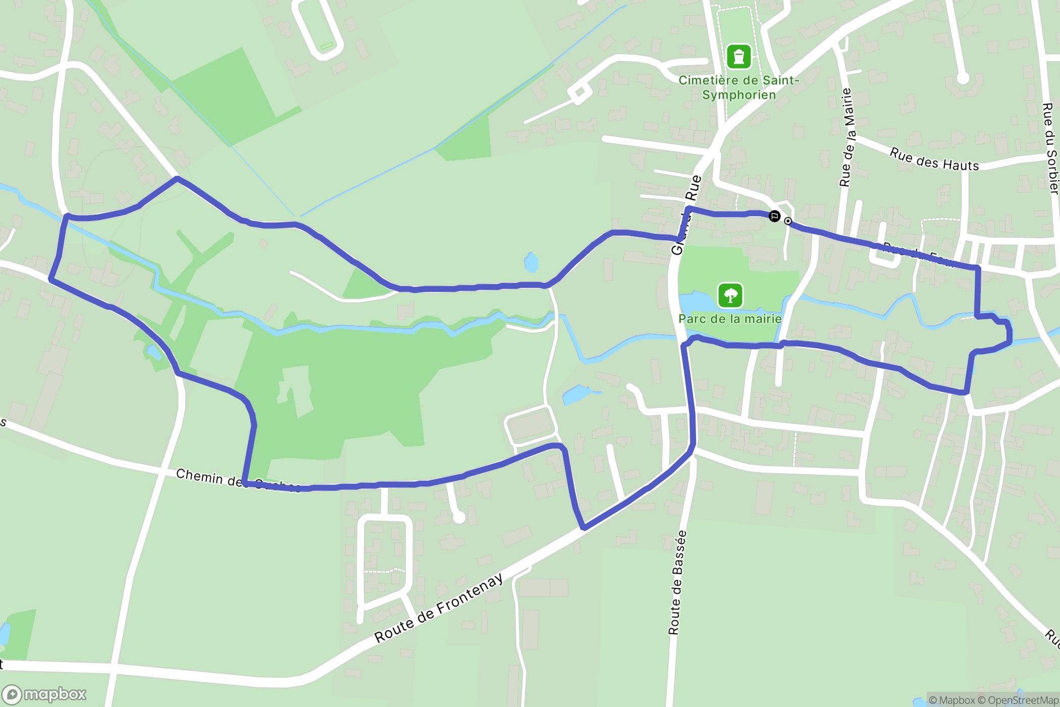 Saint-Symphorien : carte du parcours de randonnée - France