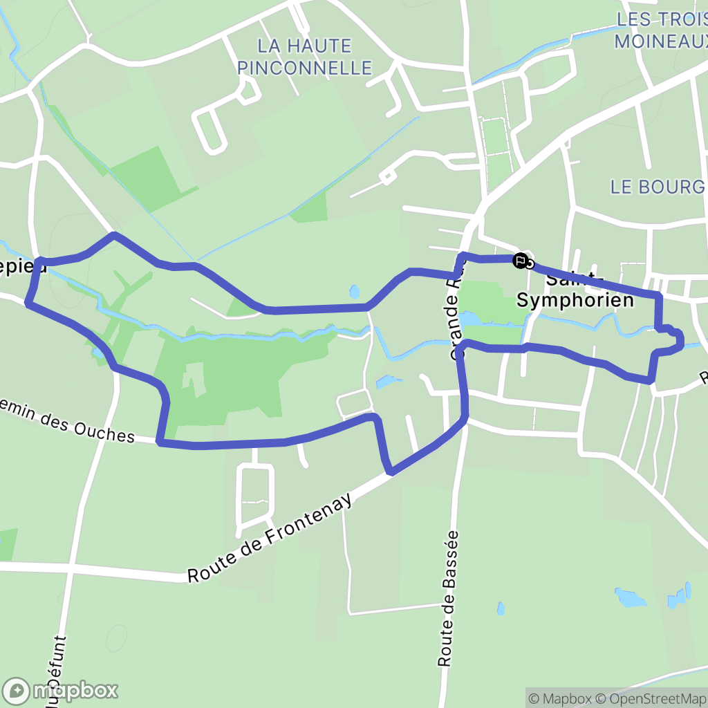 Saint-Symphorien : carte du parcours de randonnée - France