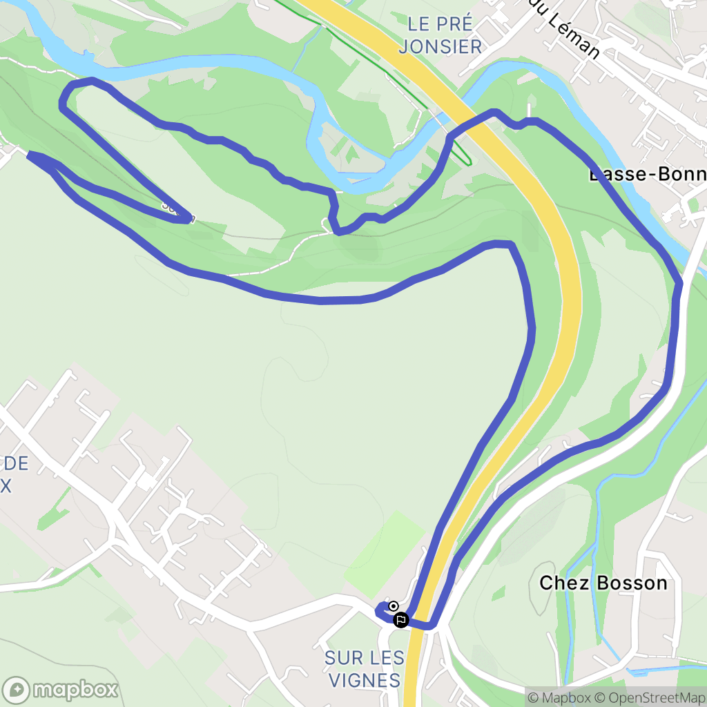 Bonne : carte du parcours de randonnée - France