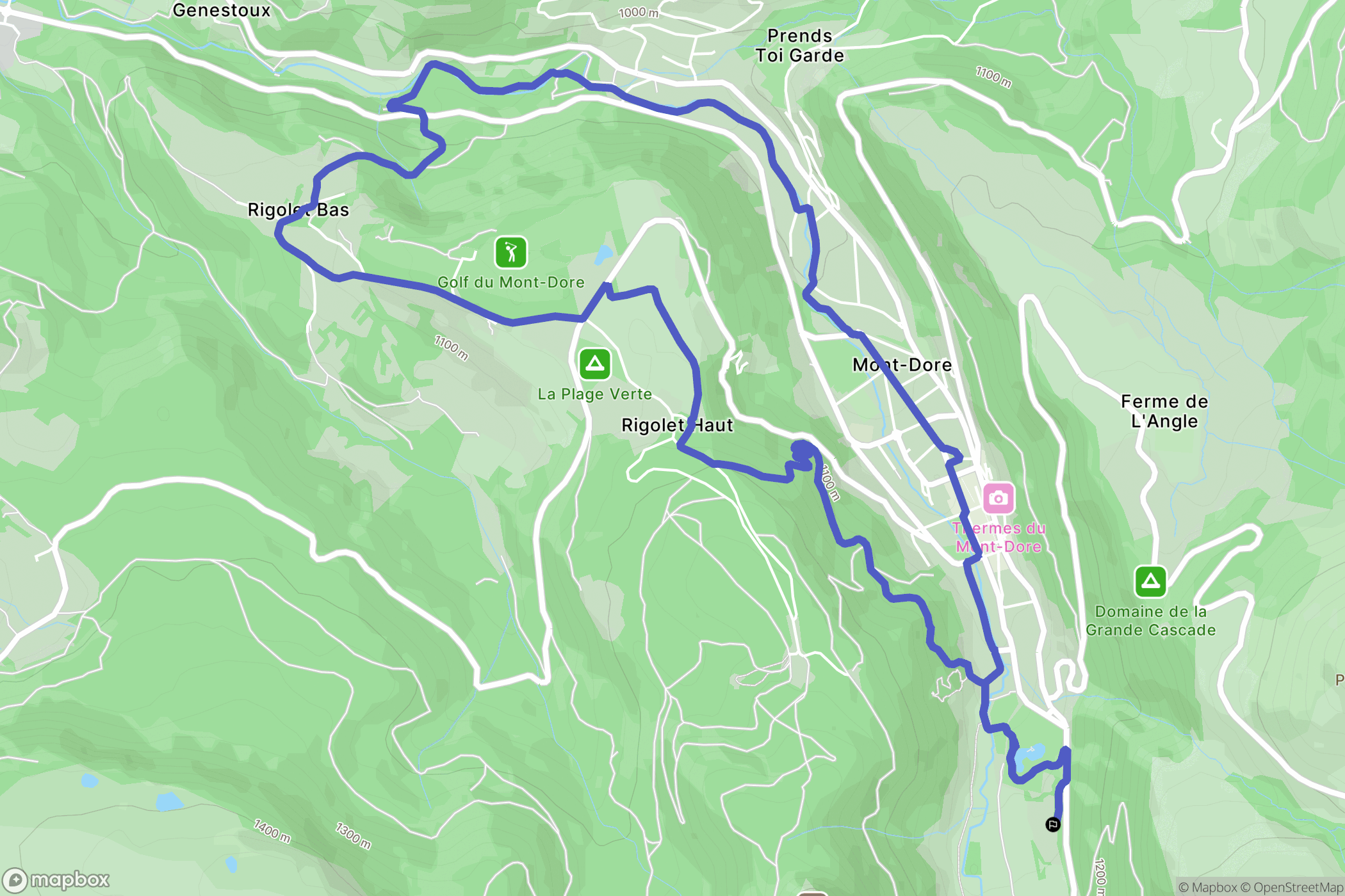 Mont-Dore : carte du parcours de randonnée - France