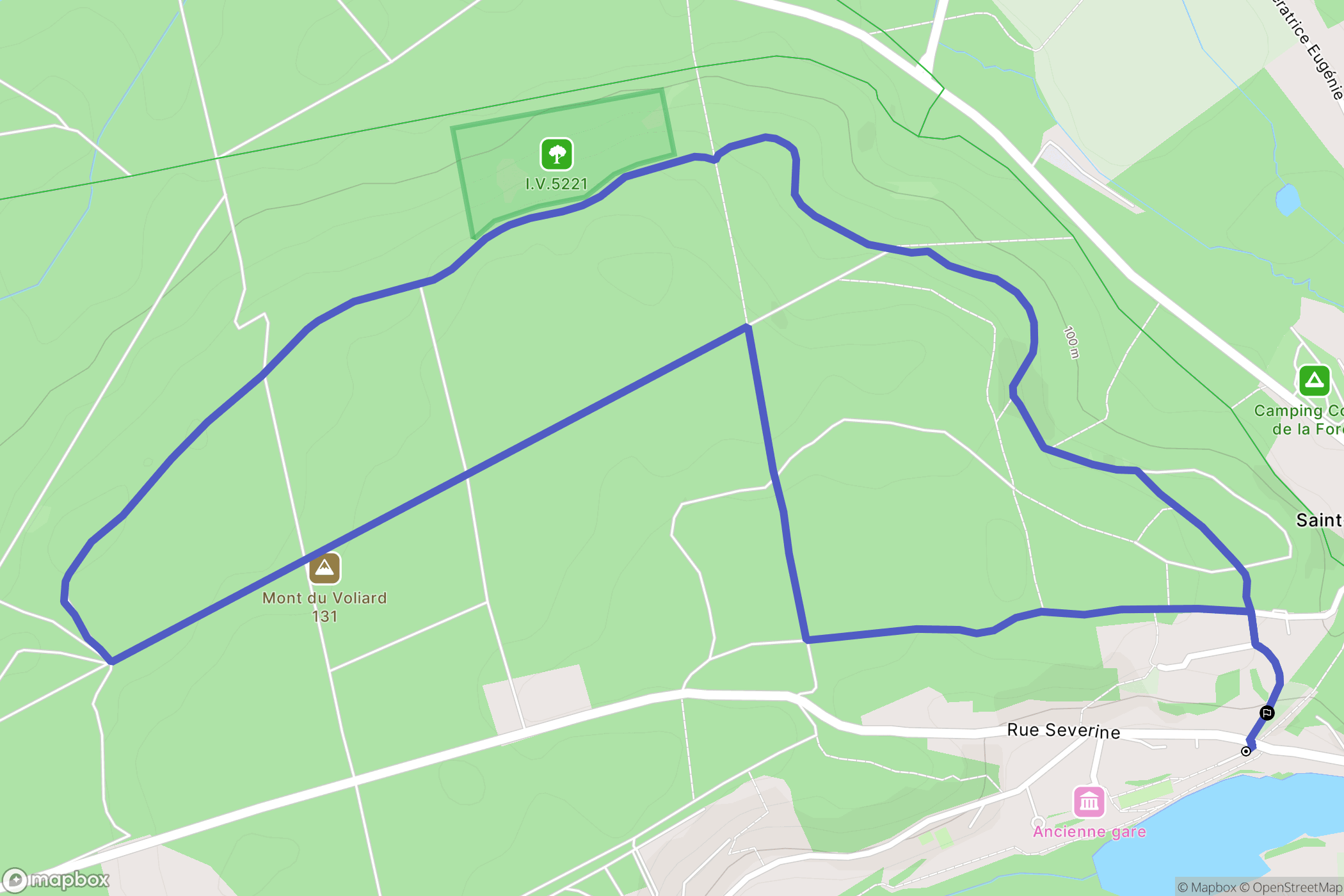 Pierrefonds : carte du parcours de randonnée - France