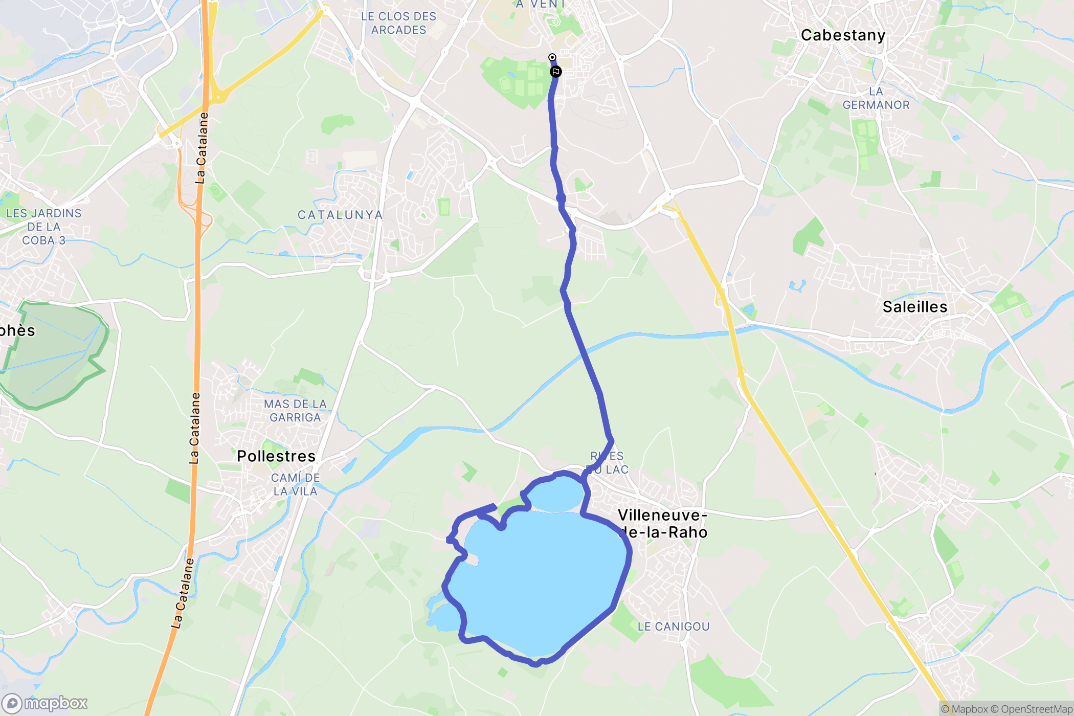 Perpignan : carte du parcours de randonnée - France