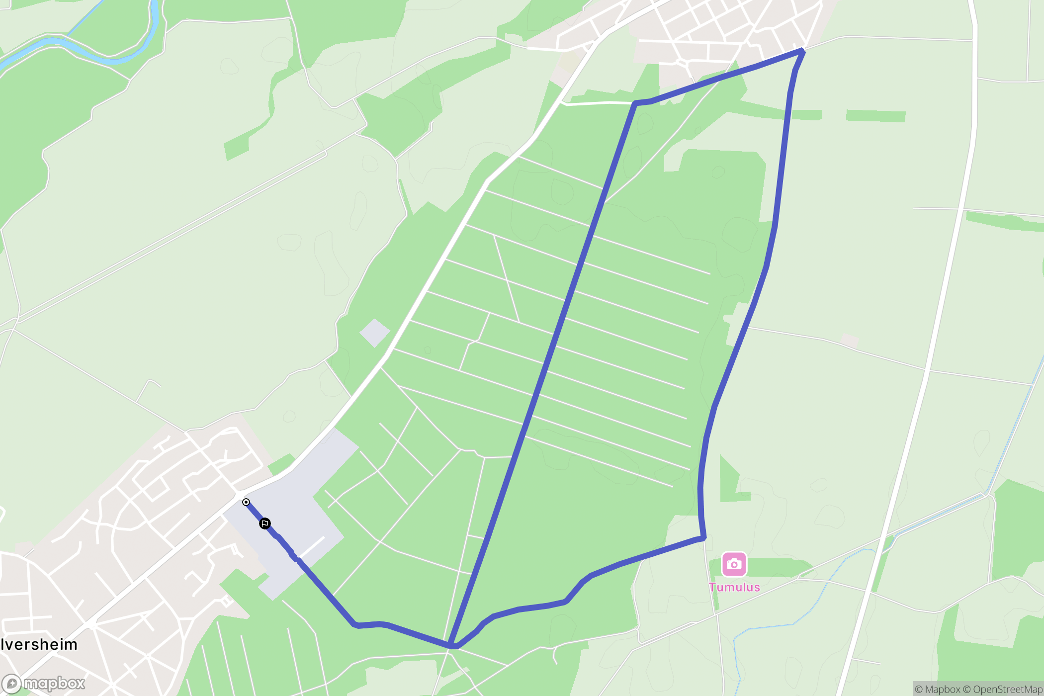 Pulversheim : carte du parcours de randonnée - France