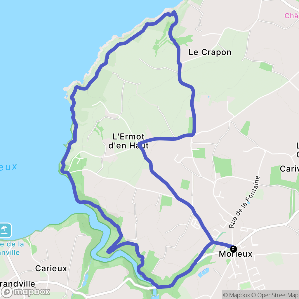 Morieux : carte du parcours de randonnée - France