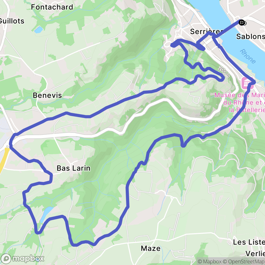 Sablons : carte du parcours de randonnée - France