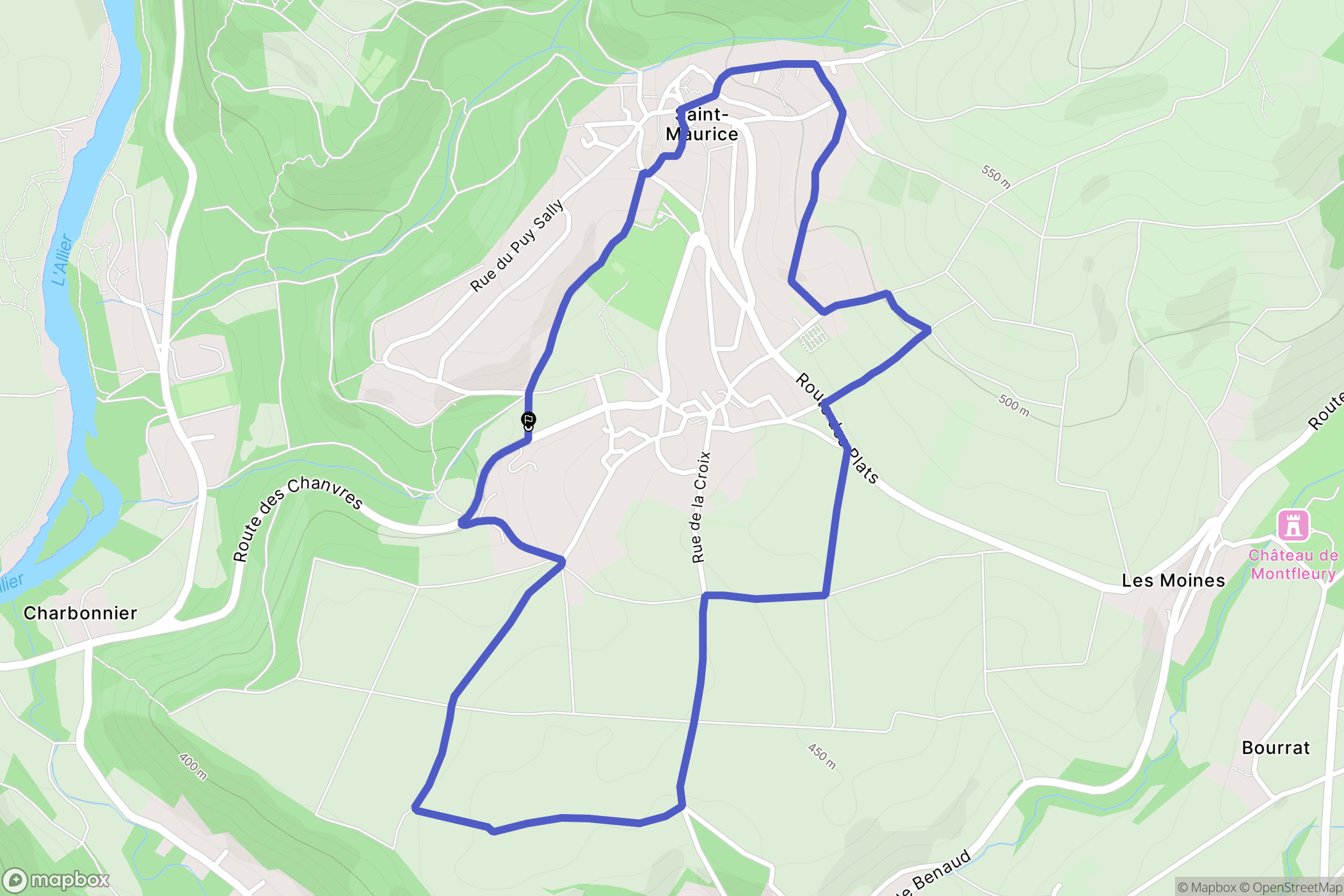 Saint-Maurice : carte du parcours de randonnée - France