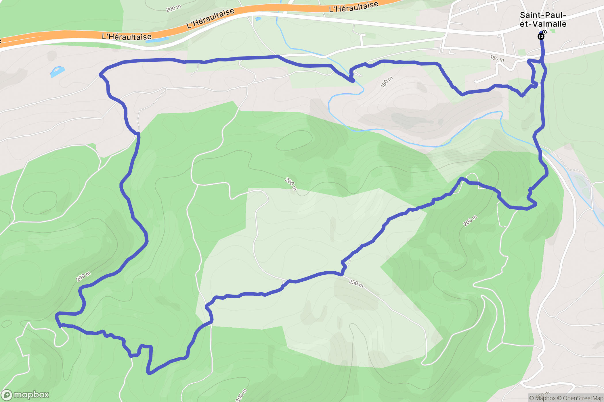 Saint-Paul-et-Valmalle : carte du parcours de randonnée - France