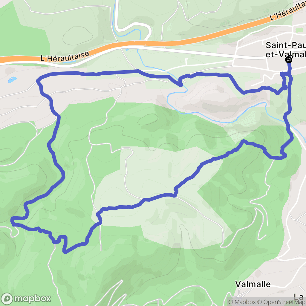 Saint-Paul-et-Valmalle : carte du parcours de randonnée - France