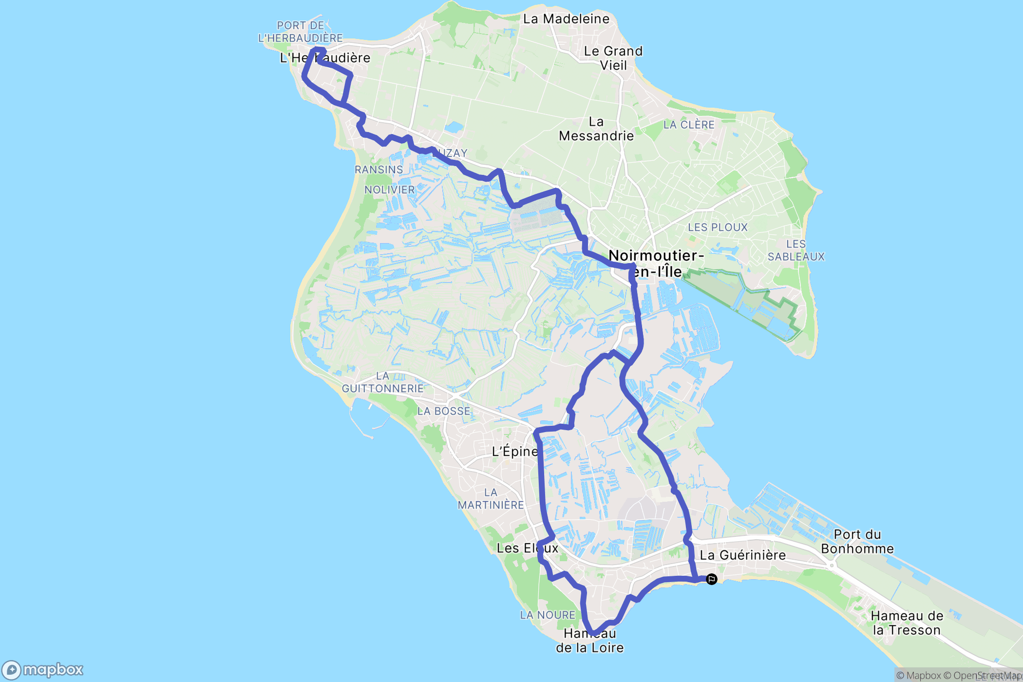 La Guérinière : carte du parcours de randonnée - France