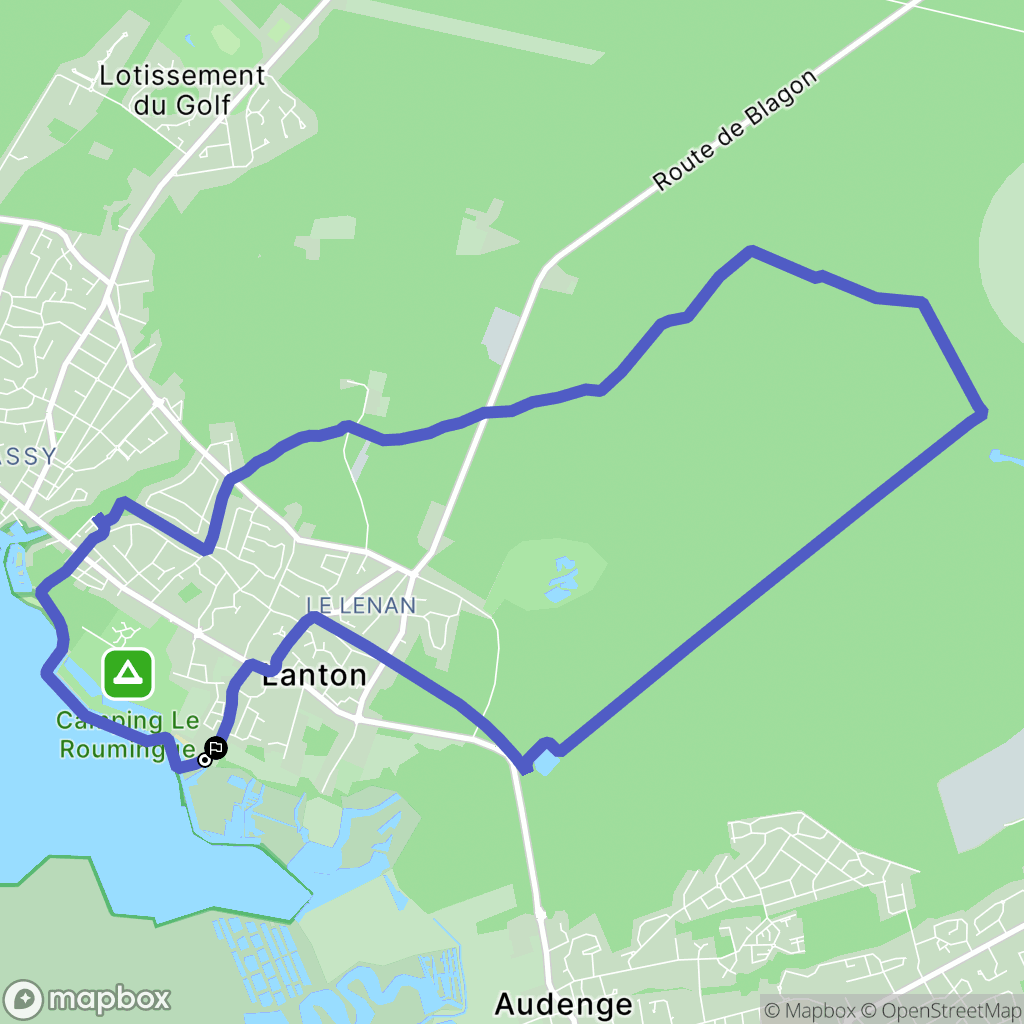 Lanton : carte du parcours de randonnée - France