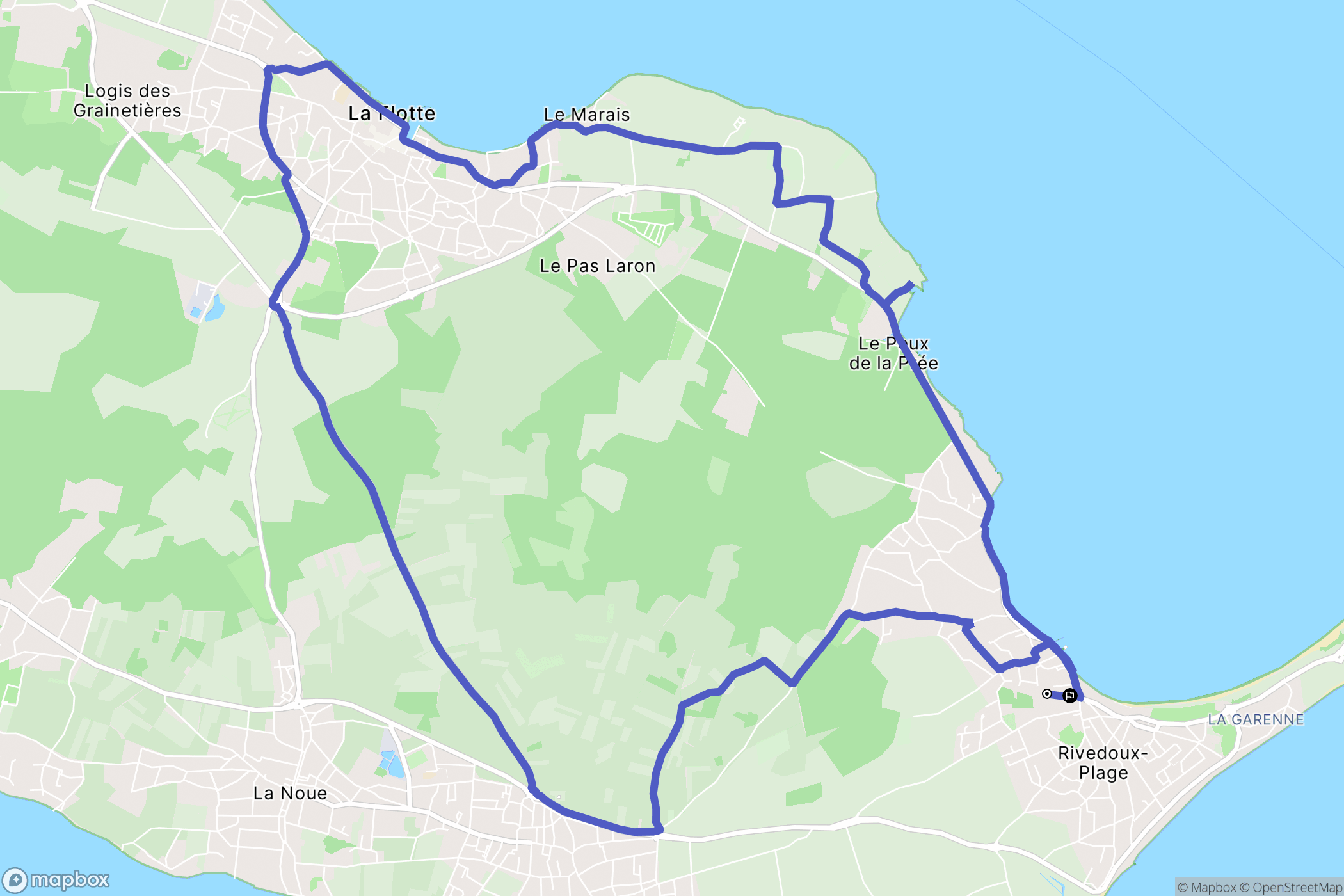 Rivedoux-Plage : carte du parcours de randonnée - France