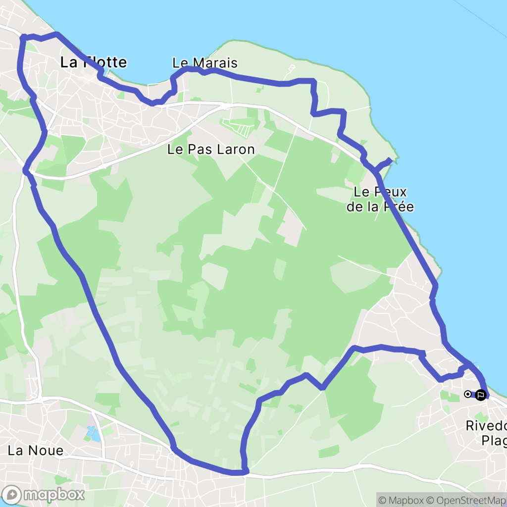 Rivedoux-Plage : carte du parcours de randonnée - France