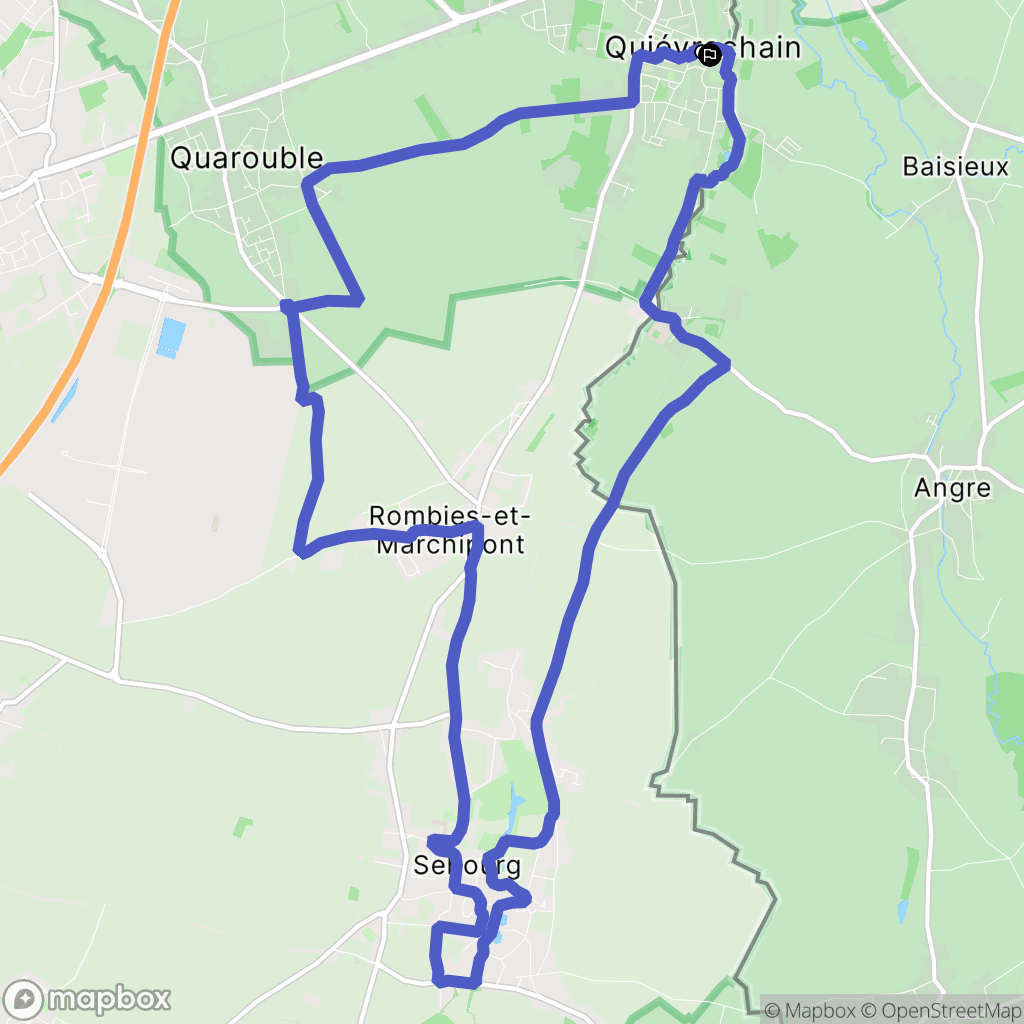 Quiévrechain : carte du parcours de randonnée - France