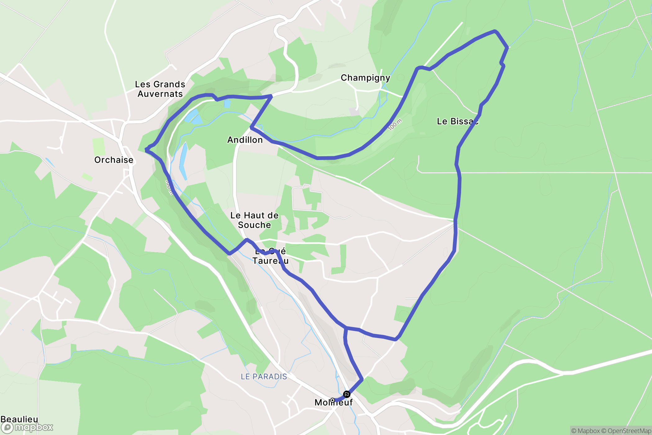 Valencisse : carte du parcours de randonnée - France