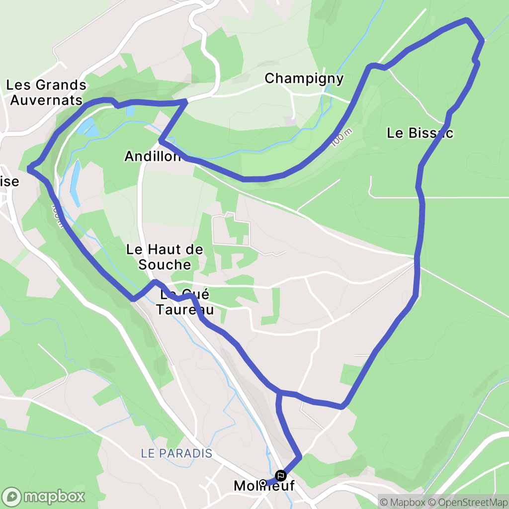 Valencisse : carte du parcours de randonnée - France
