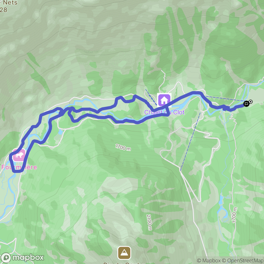 Cauterets : carte du parcours de randonnée - France