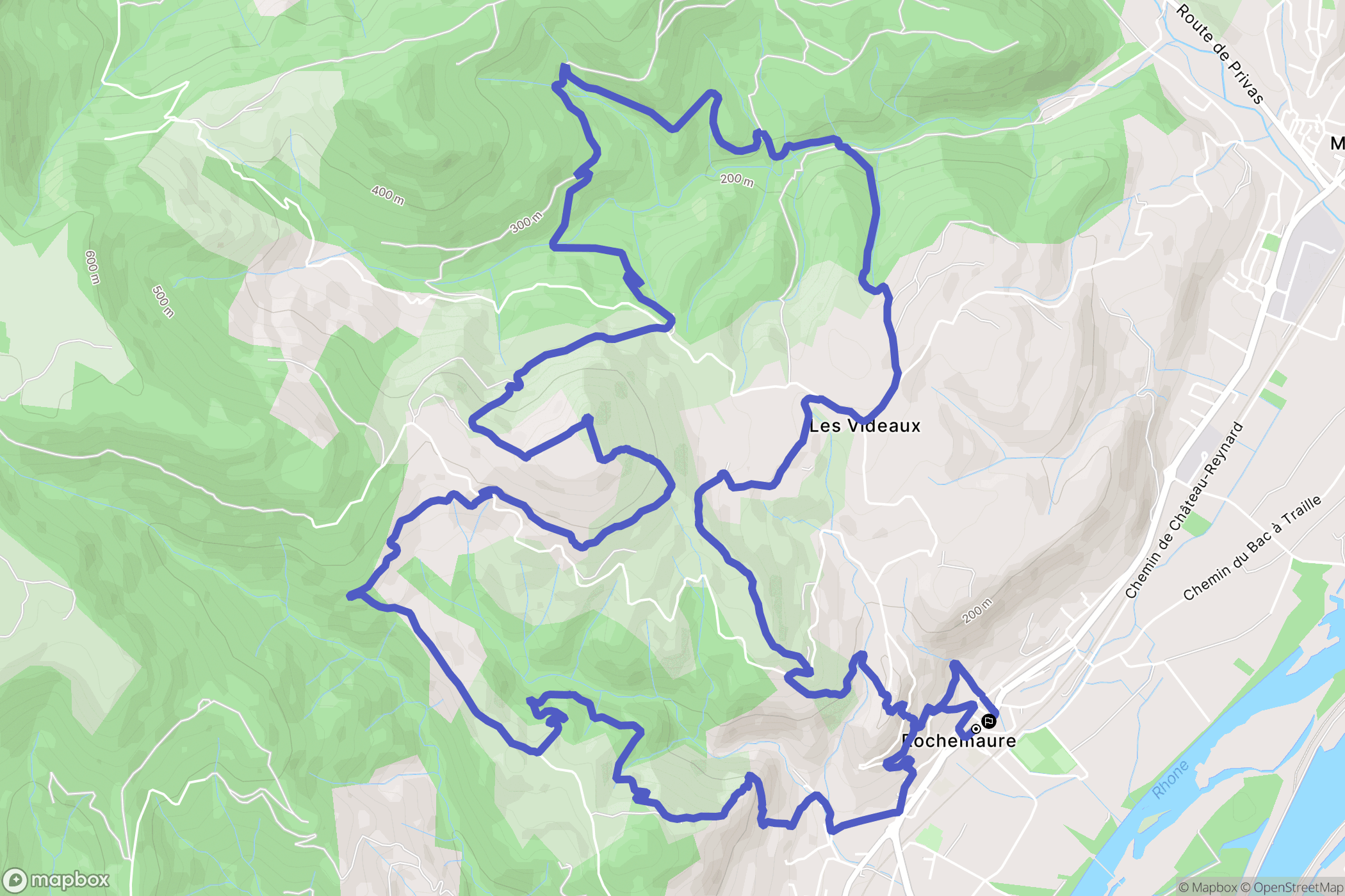 Rochemaure : carte du parcours de randonnée - France