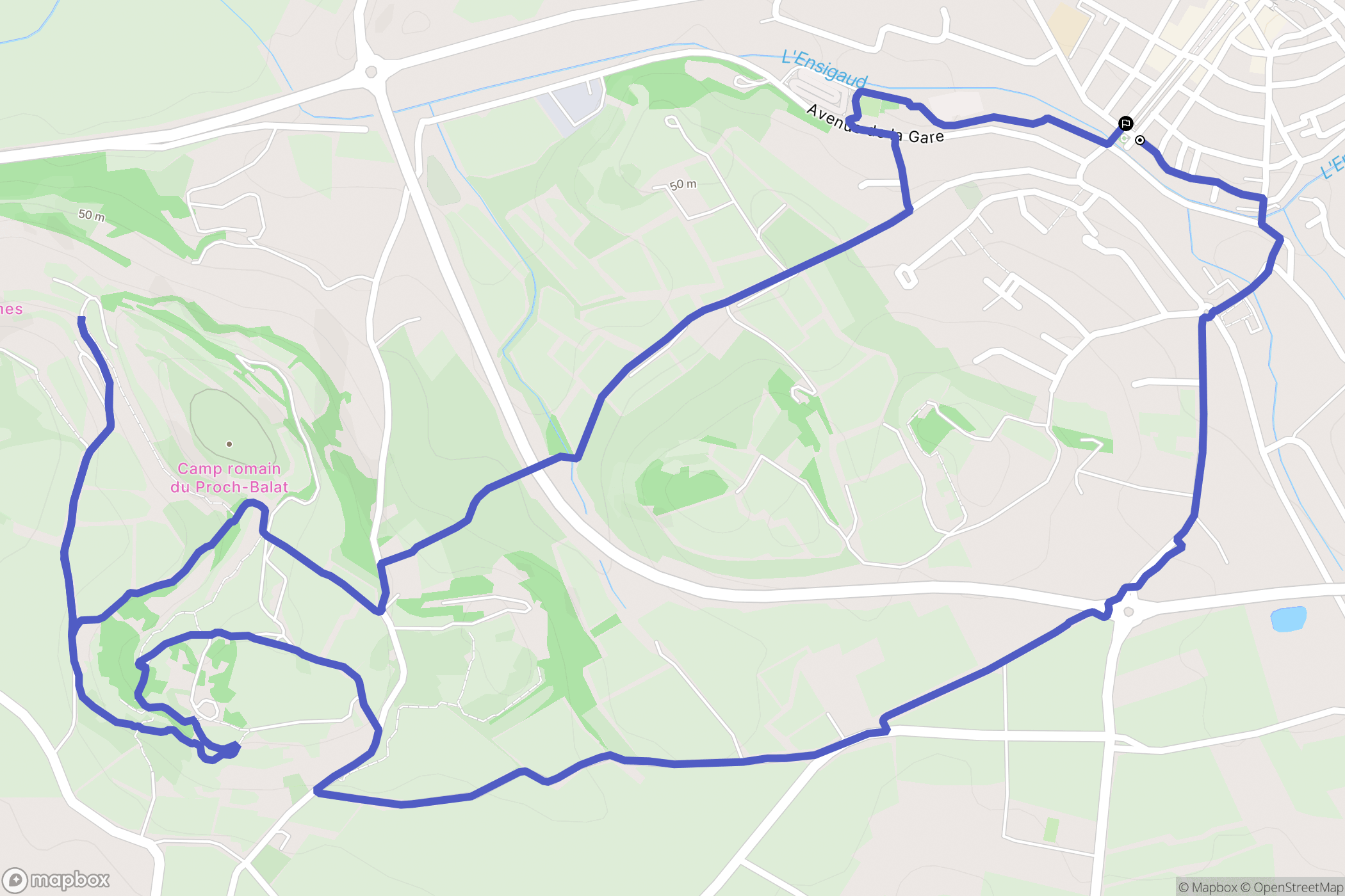 Montagnac : carte du parcours de randonnée - France