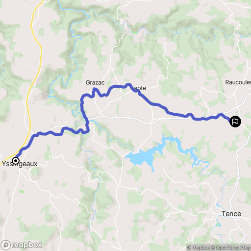 Yssingeaux : carte du parcours de randonnée - France