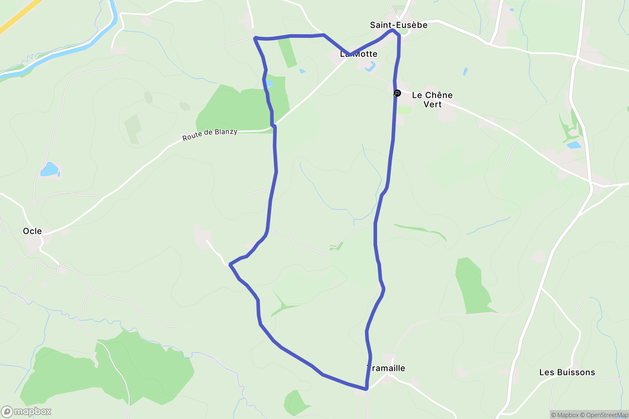 Saint-Eusèbe : carte du parcours de randonnée - France