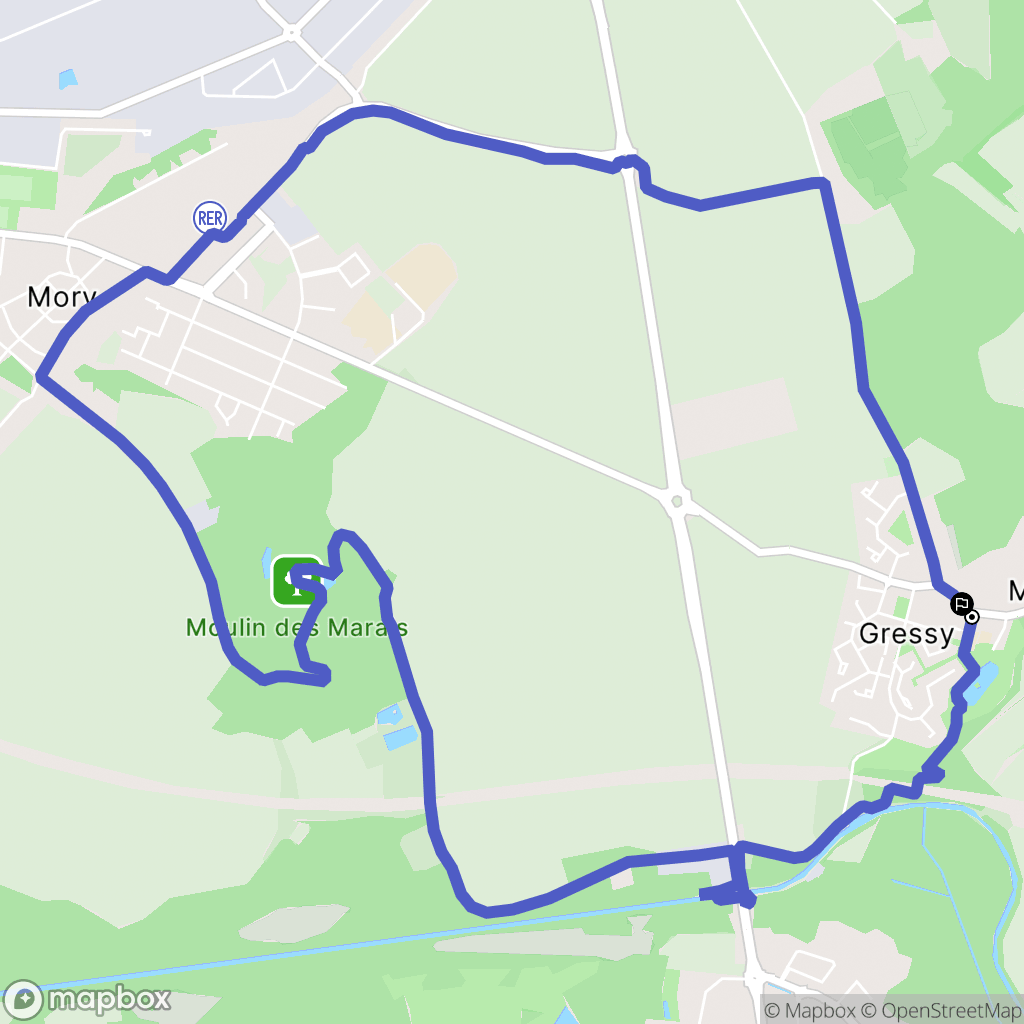 Gressy : carte du parcours de randonnée - France
