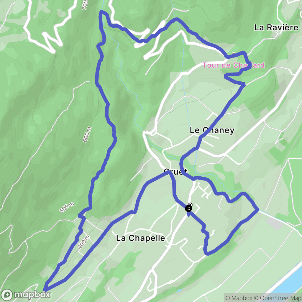 Cruet : carte du parcours de randonnée - France