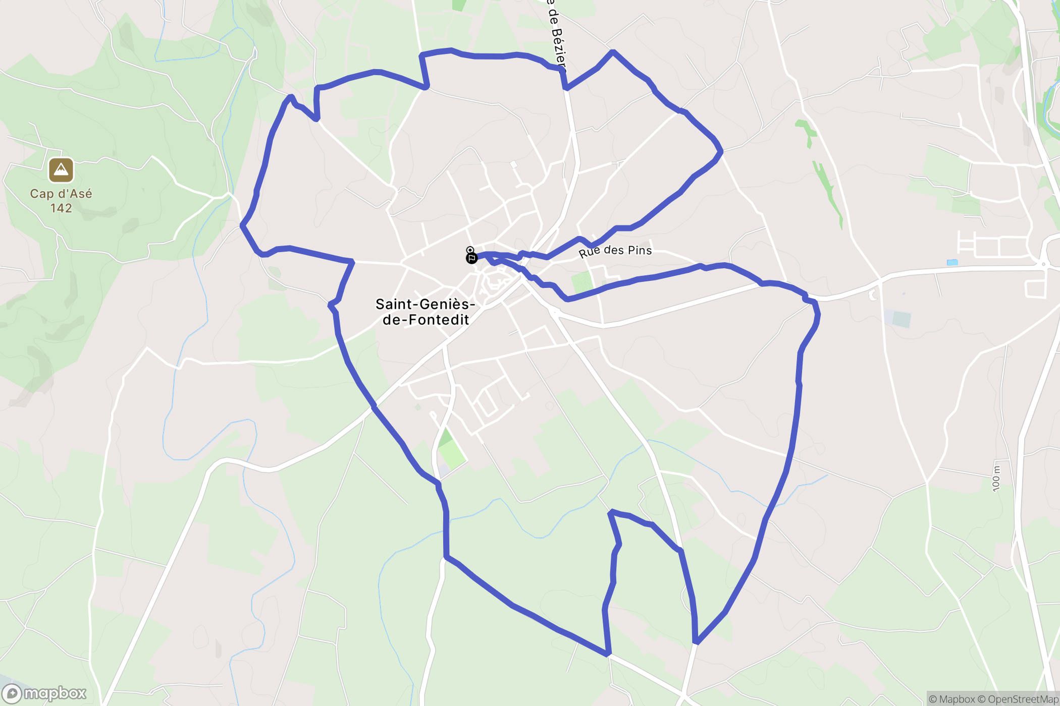 Saint-Génies-de-Fontedit : carte du parcours de randonnée - France