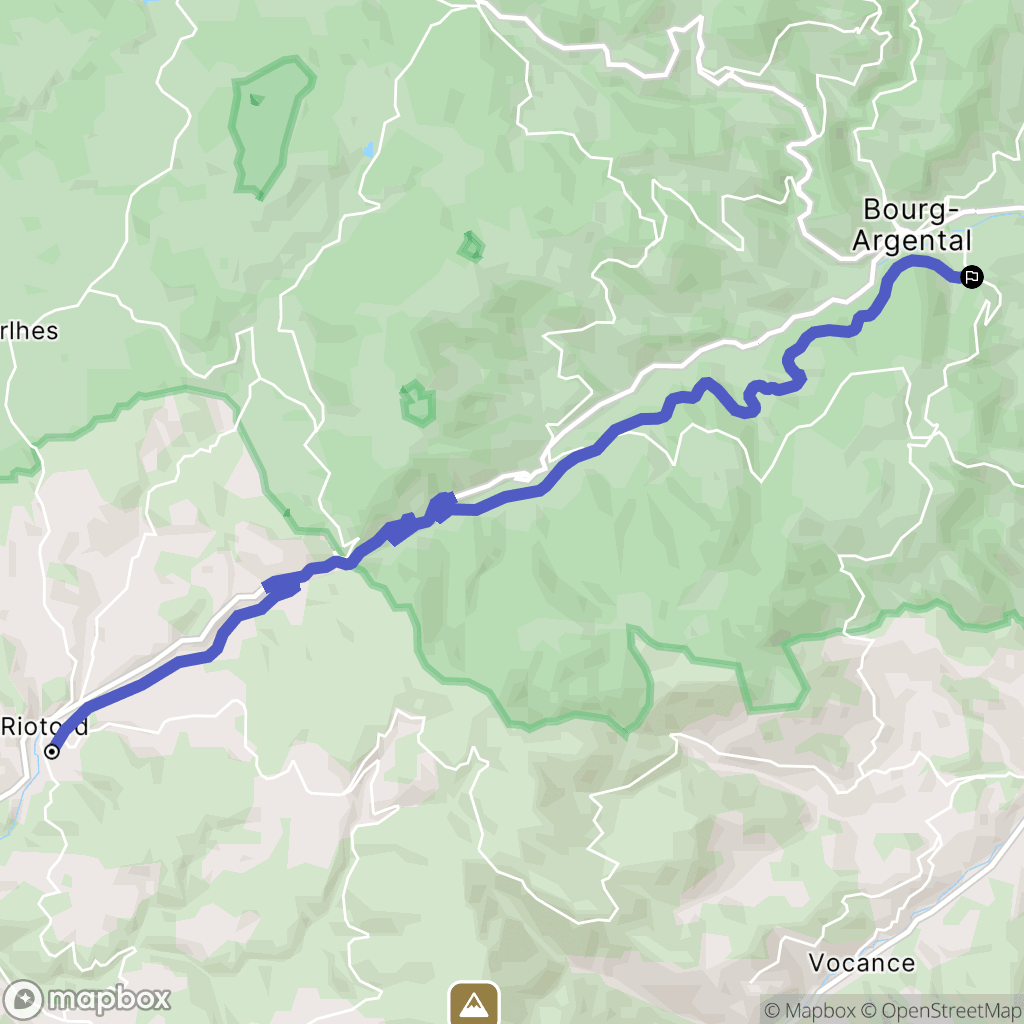 Riotord : carte du parcours de randonnée - France