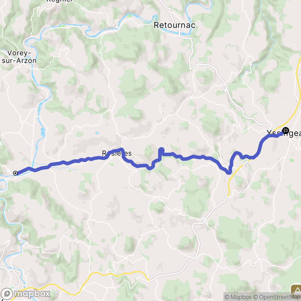 Lavoûte-sur-Loire : carte du parcours de randonnée - France